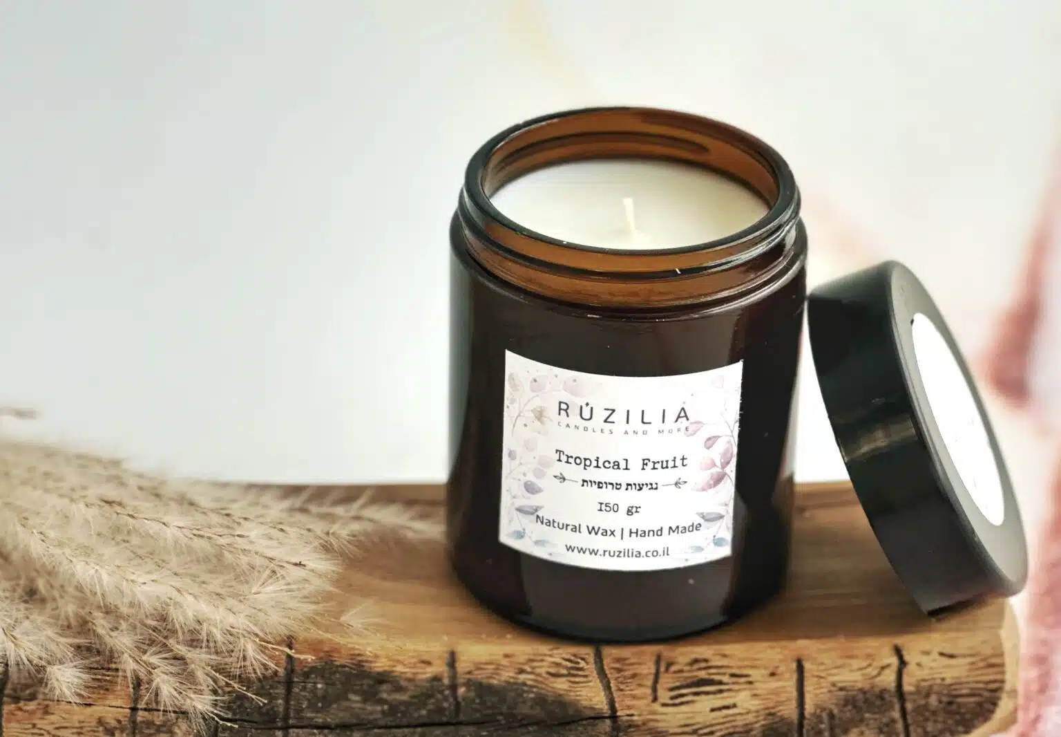 נר ריחני משעווה טבעית